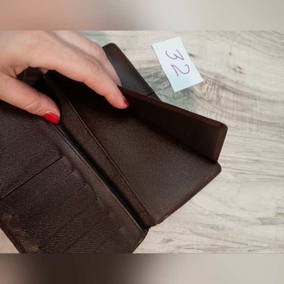 Louis Vuitton Damier Ebene Brazza Wallet Checkbook Holder Designer Leather - Picture 7 of 12